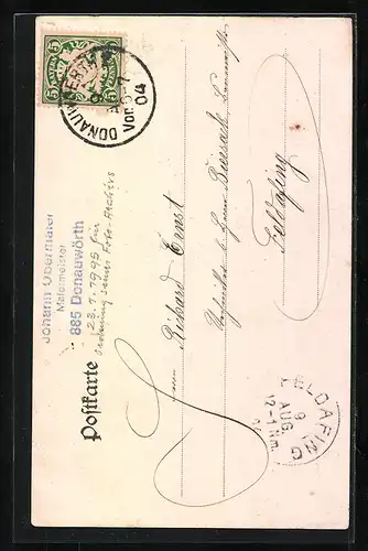 AK Donauwörth, Partie an der Alten Stadtmauer