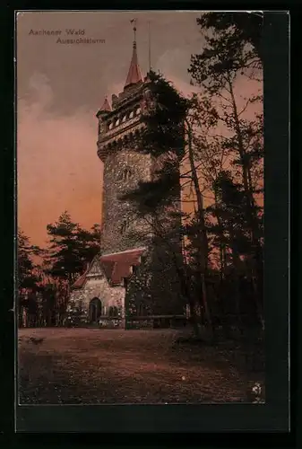 AK Aachen, Aussichtsturm im Aachener Wald