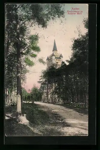 AK Aachen, Ausichtsturm im Aachener Wald