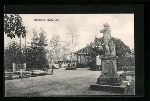 AK Hellbrunn, Aussenansicht einer Restauration