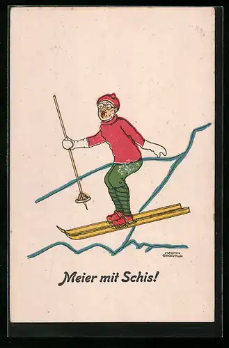AK Meier mit Schis!, Karikatur