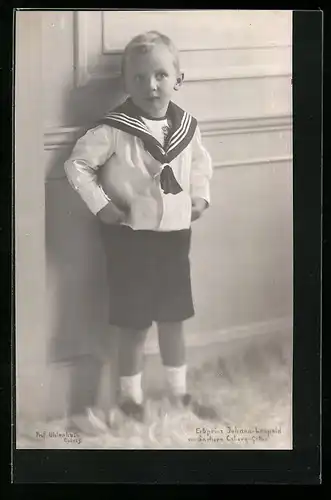 AK Erbprinz Johann-Leopold von Sachsen-Coburg-Gotha im Matrosenanzug