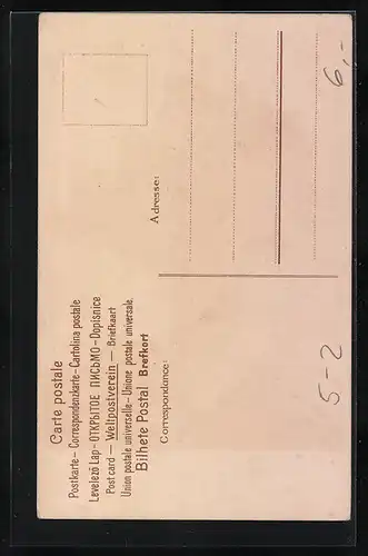 Glitzer-Perl-AK Mädchen in Tracht, Haube