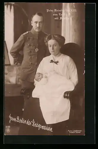 AK Prinz Heinrich XXXIII. von Reuss mit Familie