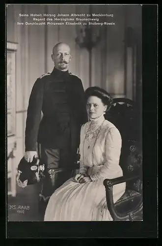 AK Herzog Johann Albrecht zu Mecklenburg und Prinzessin Elisabeth zu Stolberg-Rossla