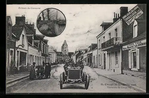 AK Connerré, Circuit de la Starthe 1906, Traversee de Connerré, Autorennen