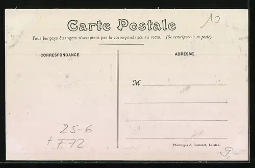 AK Connerré, Circuit de la Sarthe 1906, Virage tres brusque dans Connerré, Autorennen