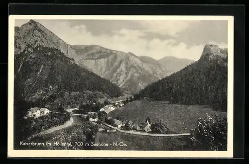 AK Kaiserbrunn im Höllental, Fernansicht des Ortes