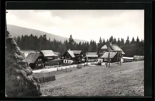 AK Kindberg, Ortspartie mit Berggasthof Schanz