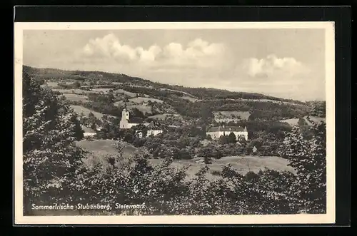 AK Stubenberg, Ortsansicht aus der Vogelschau