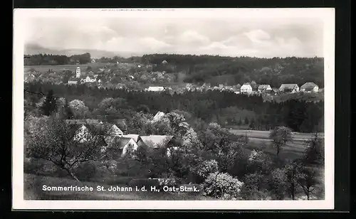 AK St. Johann i. d. H., Ortsansicht aus der Vogelschau