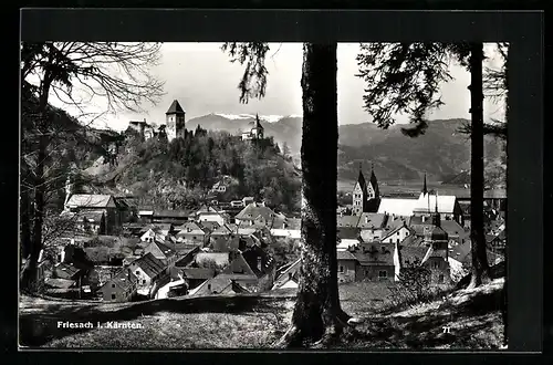 AK Friesach, Teilansicht mit Kirche