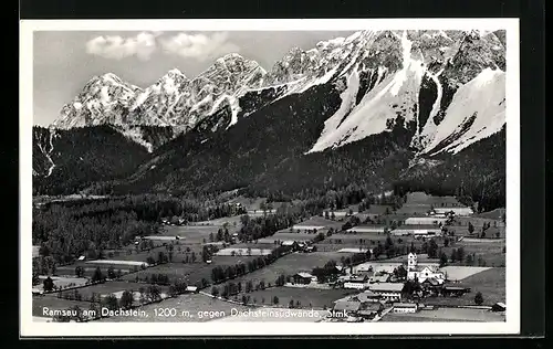 AK Ramsau am Dachstein, Teilansicht gegen Dachsteinsüdwände