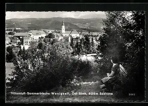 AK Wenigzell /Ost-Stmk., Ortspartie mit Kirche