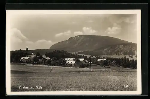 AK Dreistetten /N.Oe., Ortsansicht mit Umland