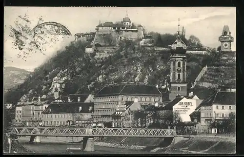 AK Graz, Murpartie mit Schlossberg