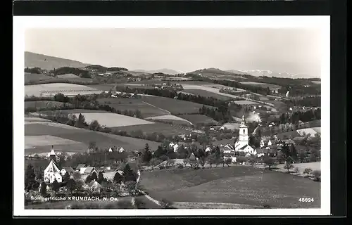 AK Krumbach /NÖ, Ortsansicht mit Umland
