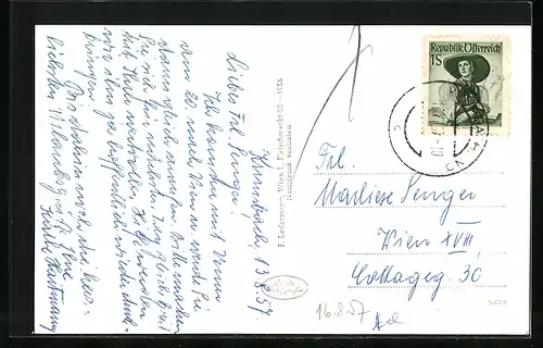 AK Krumbach /NÖ, Ortsansicht mit Umland