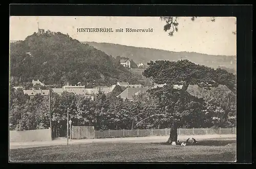 AK Hinterbrühl, Ortsansicht mit Römerwald
