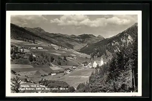 AK Navis, Ortsansicht gegen Reckner u. Geierspitze