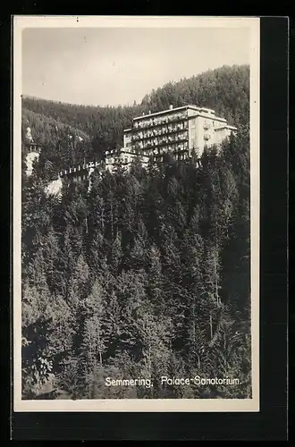 AK Semmering, Palace-Sanatorium im Wald