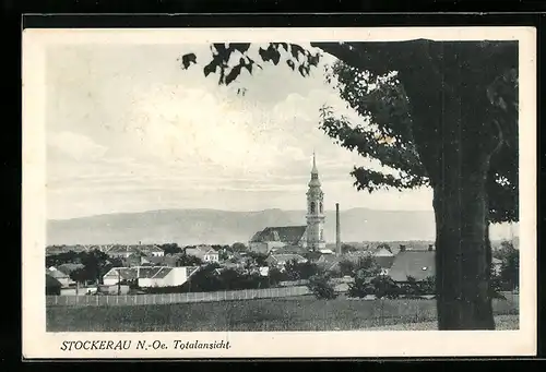 AK Stockerau, Teilansicht mit Kirche