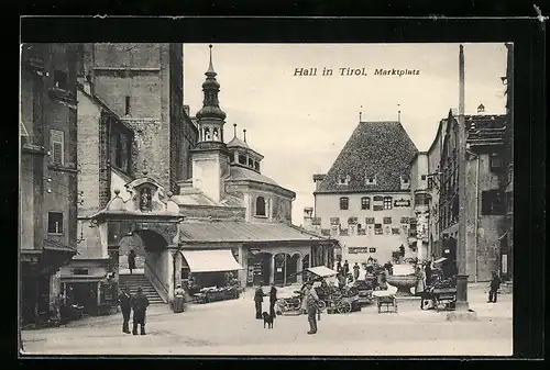 AK Hall, Marktplatz mit Geschäft