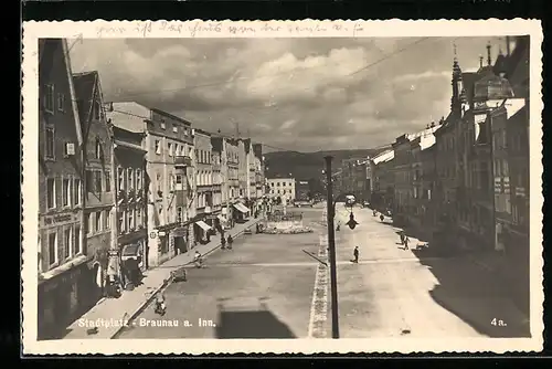 AK Braunau a. Inn, Partie am Stadtplatz