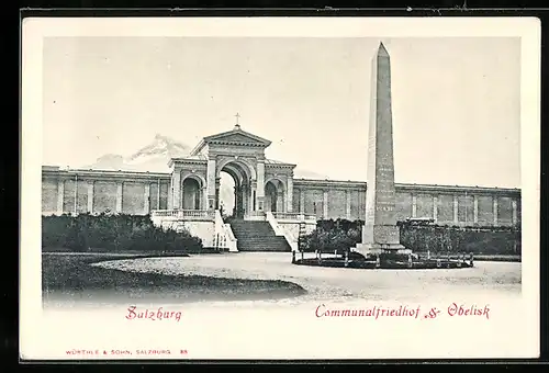 AK Salzburg, Communal-Friedhof & Obelisk