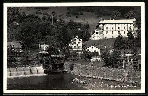 AK Türnitz, Freiland an der Traisen, Teilansicht mit Schleuse