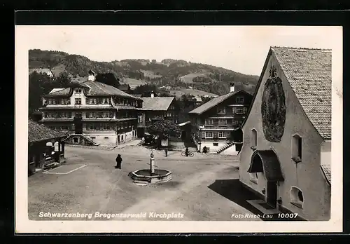 AK Schwarzenberg i. Bregenzerwald, Partie am Kirchplatz