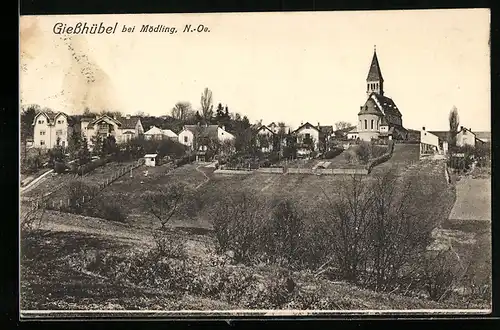 AK Giesshübel bei Mödling, Ortsansicht mit Kirche