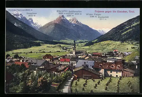 AK Fulpmes, Ortsansicht gegen die Gletscher