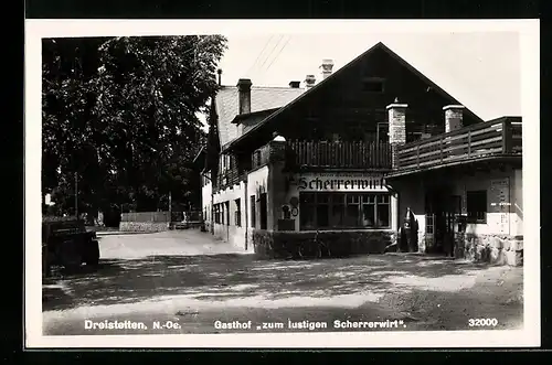 AK Dreistetten /N.-Oe-, Gasthof zum lustigen Scherrenwirt