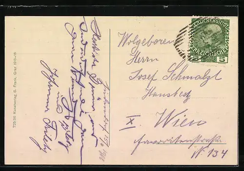 AK Judendorf-Strassengel bei Graz, Ortsansicht gegen die Berge