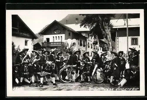 AK Längenfeld, Gruppenaufnahme der Musikkapelle der Stadt