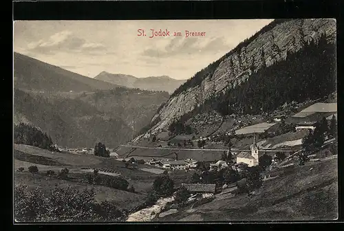 AK St. Jodok am Brenner, Ortsansicht mit Umland