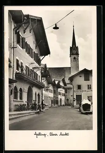 AK Golling, Teilansicht mit Oberer Markt