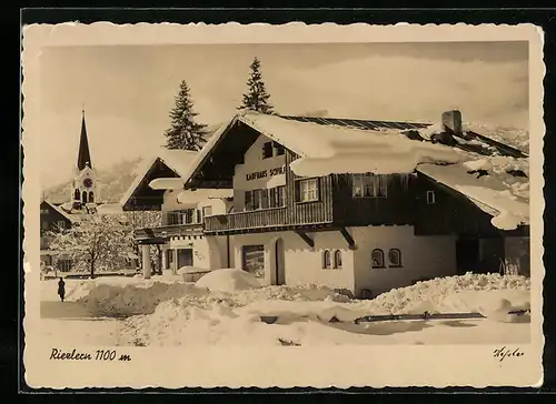 AK Riezlern, Ortspartie im Winterkleid