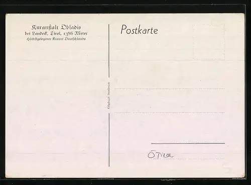 AK Obladis bei Landeck, Kuranstalt am Berg
