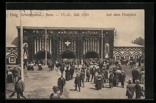 AK Bern, Eidgenössisches Schützenfest 1910, Auf dem Festplatz