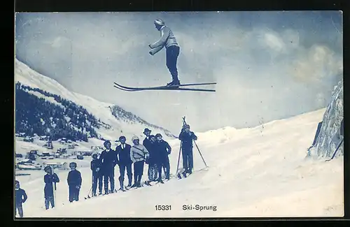 AK Skispringer und Zuschauer