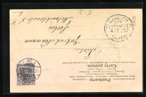 Präge-AK Frauenportrait mit Ornament, Jugendstil