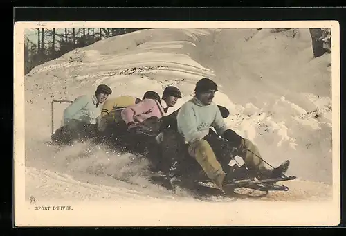 AK Sport d`Hiver, Fünfer-Bob in Fahrt