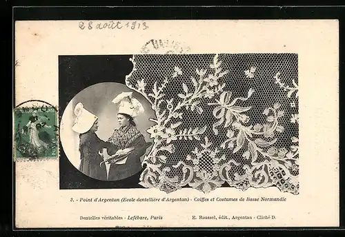 AK Point d`Argentan, Ecole dentellière d`Argentan, Coiffes et Costumes de Basse Normandie, Klöppelware