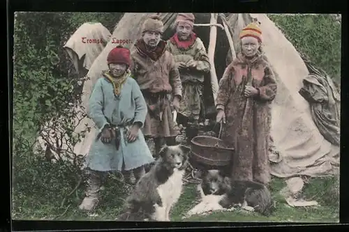 AK Tromsö, Lappen vor ihrem Zelt