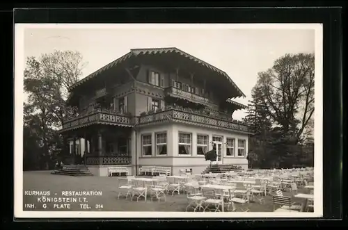 AK Königstein i. T., Kurhaus-Restaurant von G. Plate