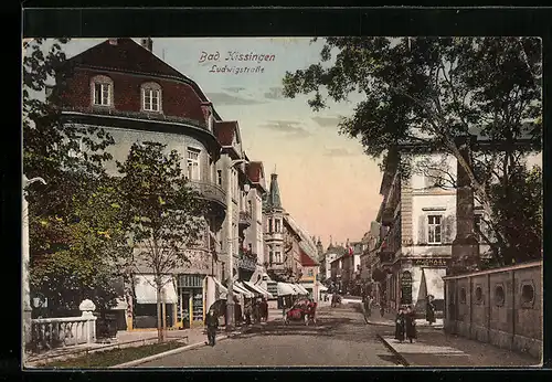 AK Bad Kissingen, Blick in die Ludwigstrasse