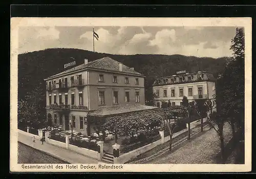 AK Rolandseck a. Rh., Gesamtansicht des Hotel Decker