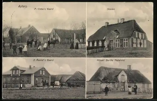 AK Abterp, P. Vinters Gaard, Skolen, I. Renlef`s Gaard, Hökeri Bertha Hedelund